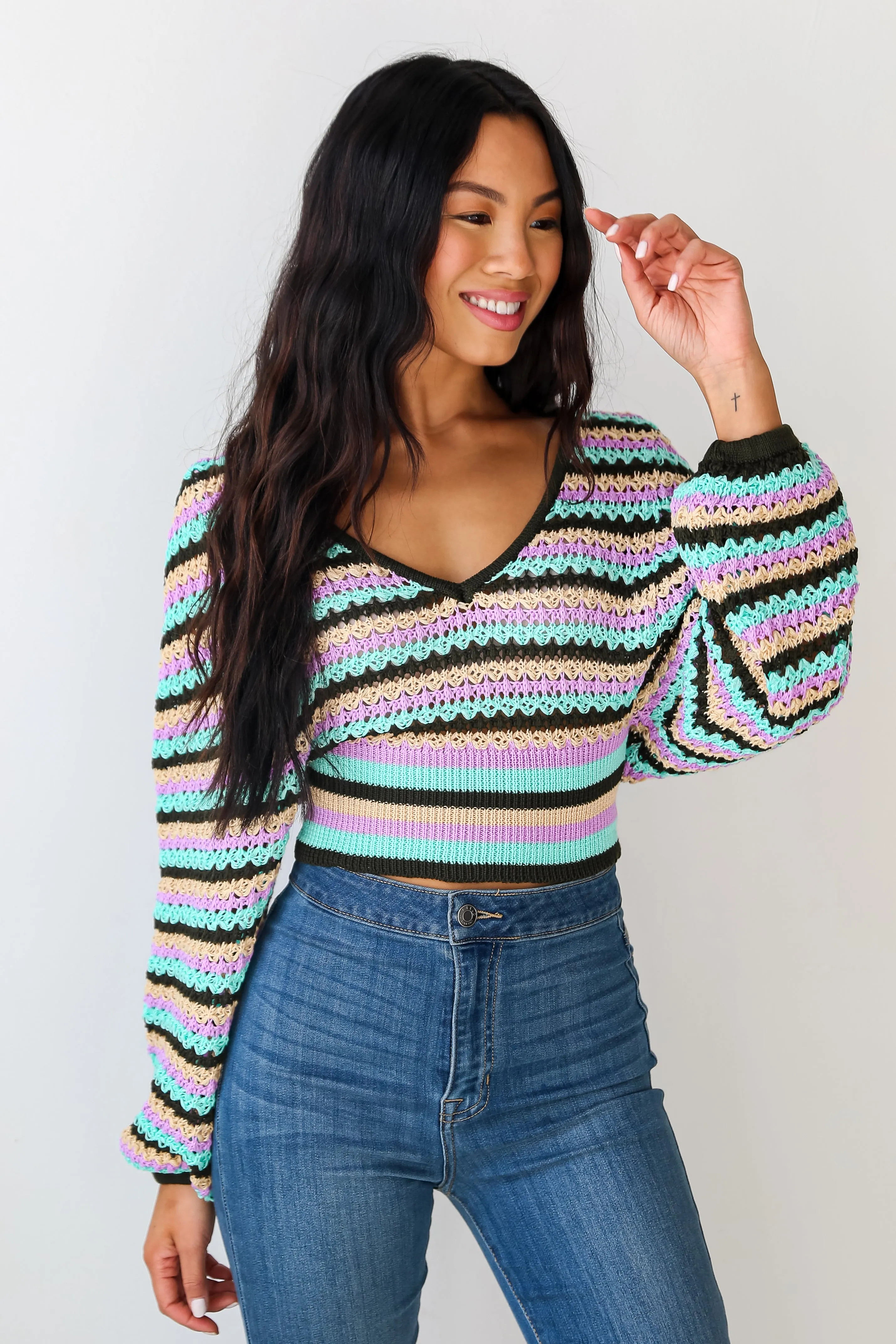 FINAL SALE - Admire You Crochet Knit Top