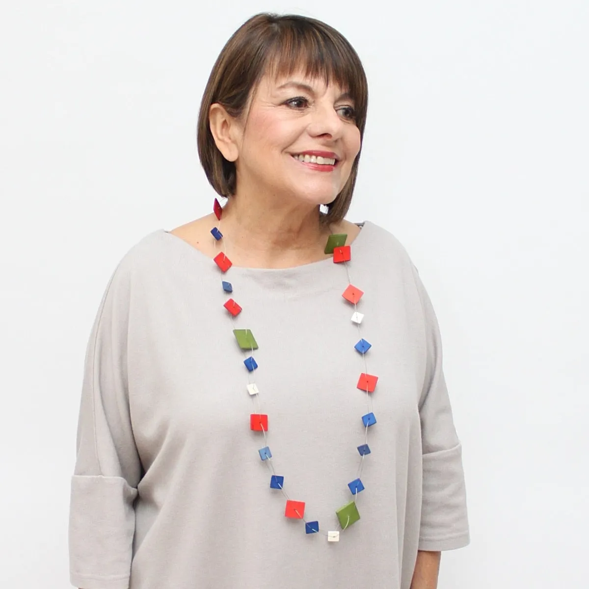 Fire Red, Royal, Green Rachel Necklace