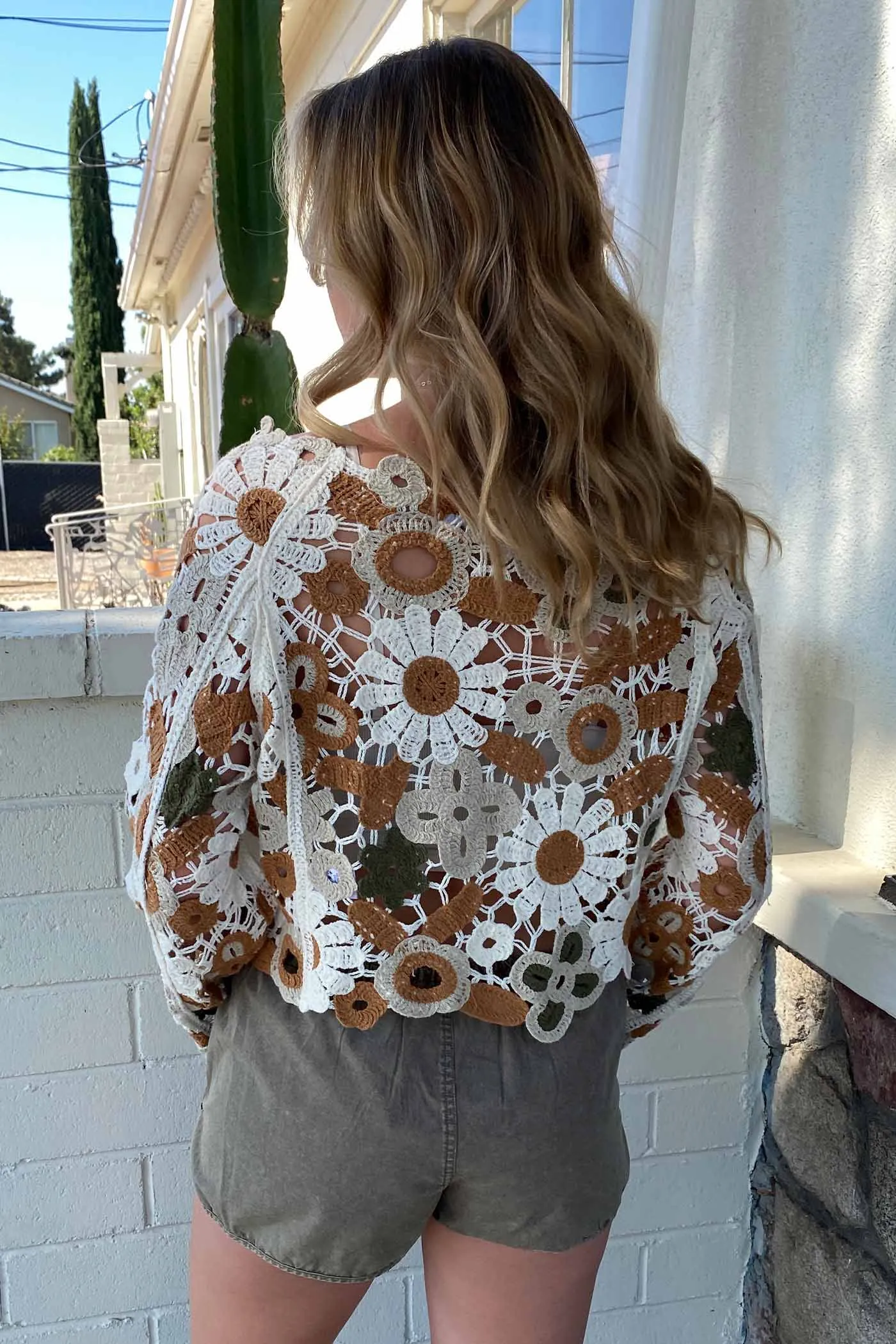 Floral Crochet Sweater