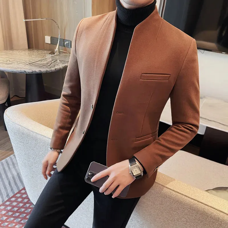 Formal blazer with round collar