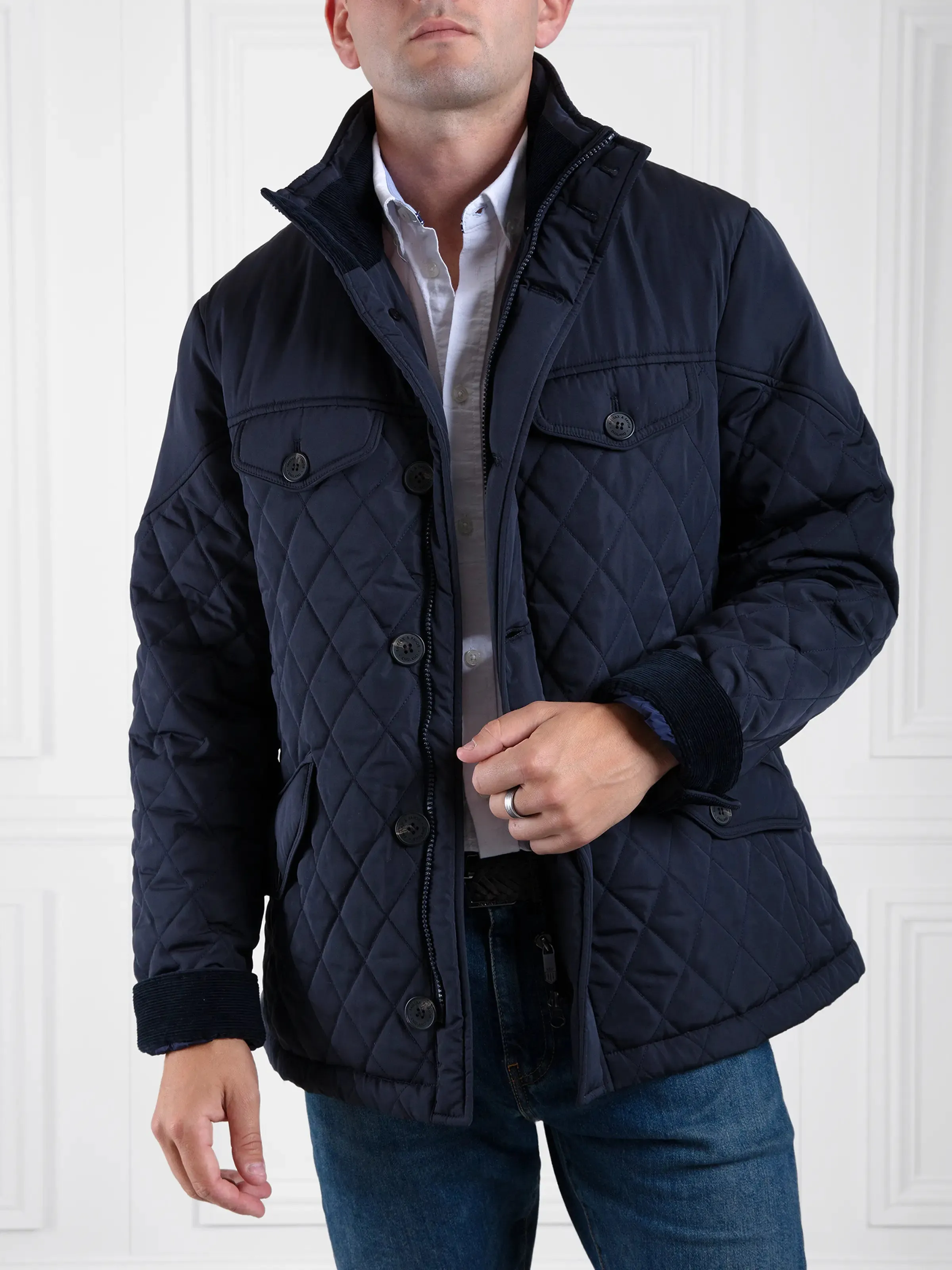 George Quilted Jacket - Navy