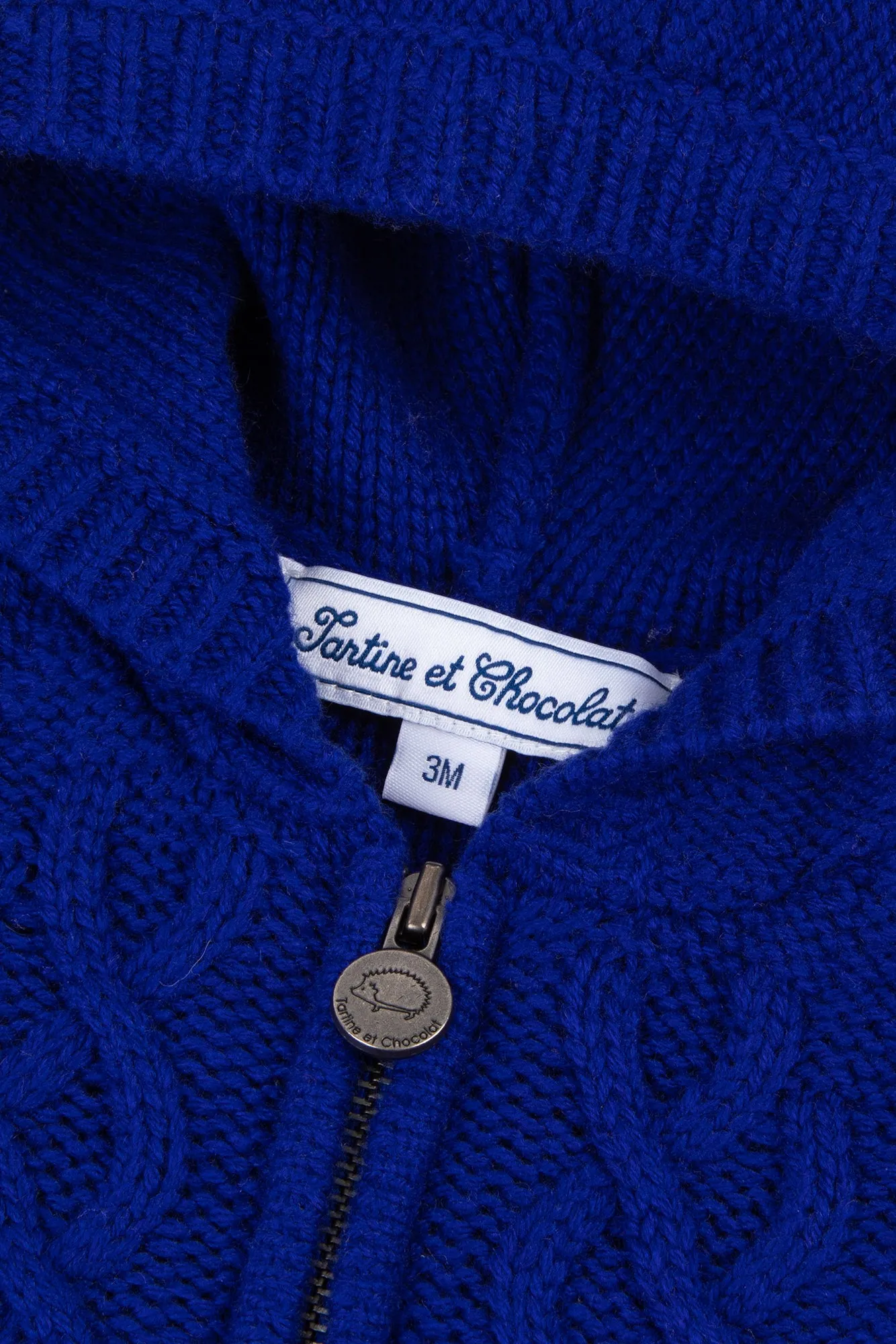 Gilet - Bleu roi maille tressée