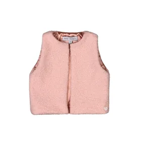 GLADYS | Girls Pale Pink Bouclé Gilet