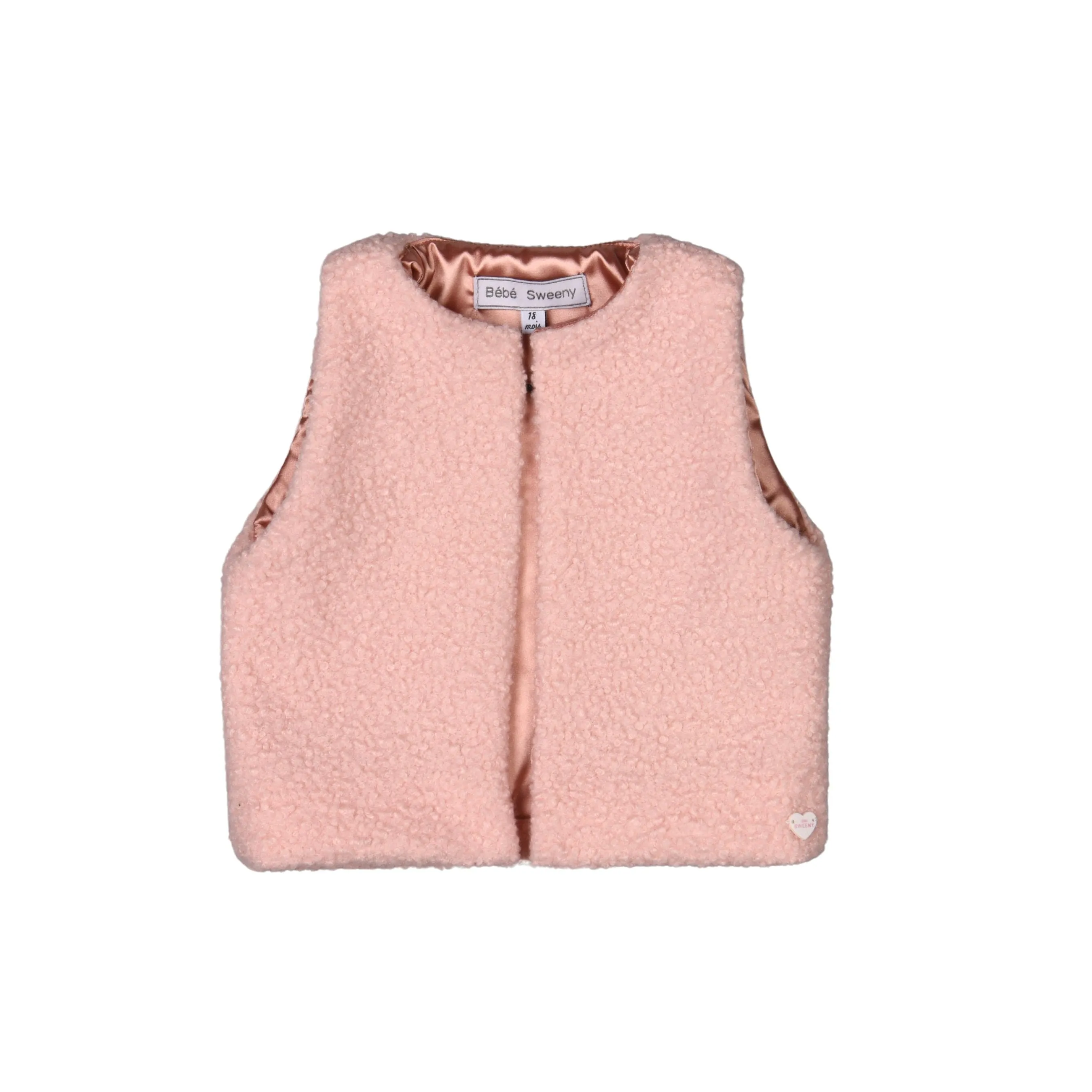 GLADYS | Girls Pale Pink Bouclé Gilet