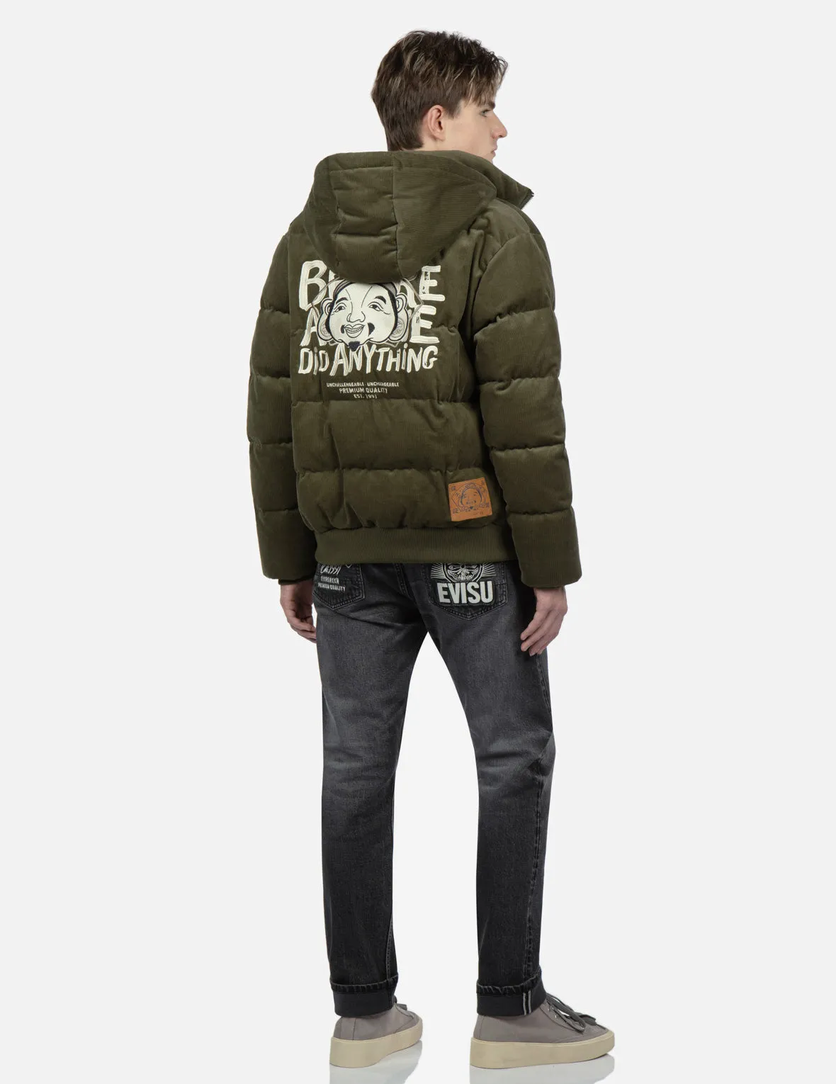 Godhead Embroidery Corduroy Down Jacket