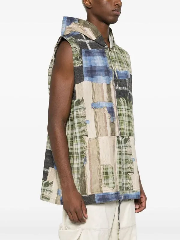 GRAPHIC-PRINT HOODED GILET