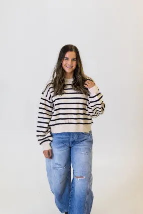 Gwen Striped Sweater | Black