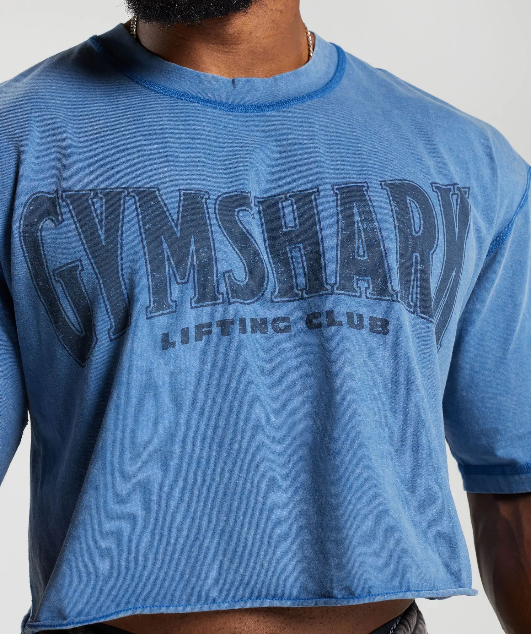 Gymshark Heritage Washed Crop T-Shirt - Vintage Blue