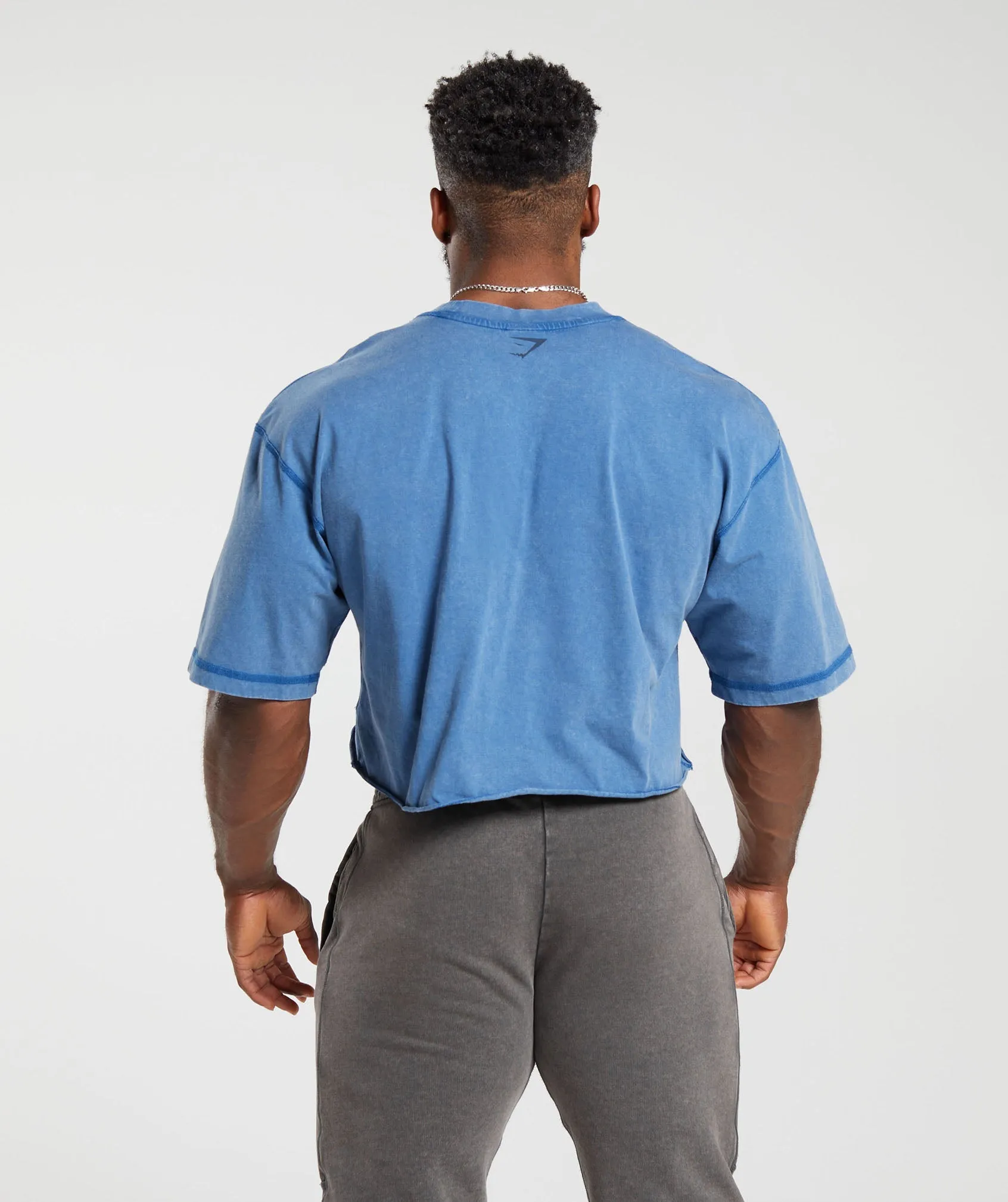 Gymshark Heritage Washed Crop T-Shirt - Vintage Blue