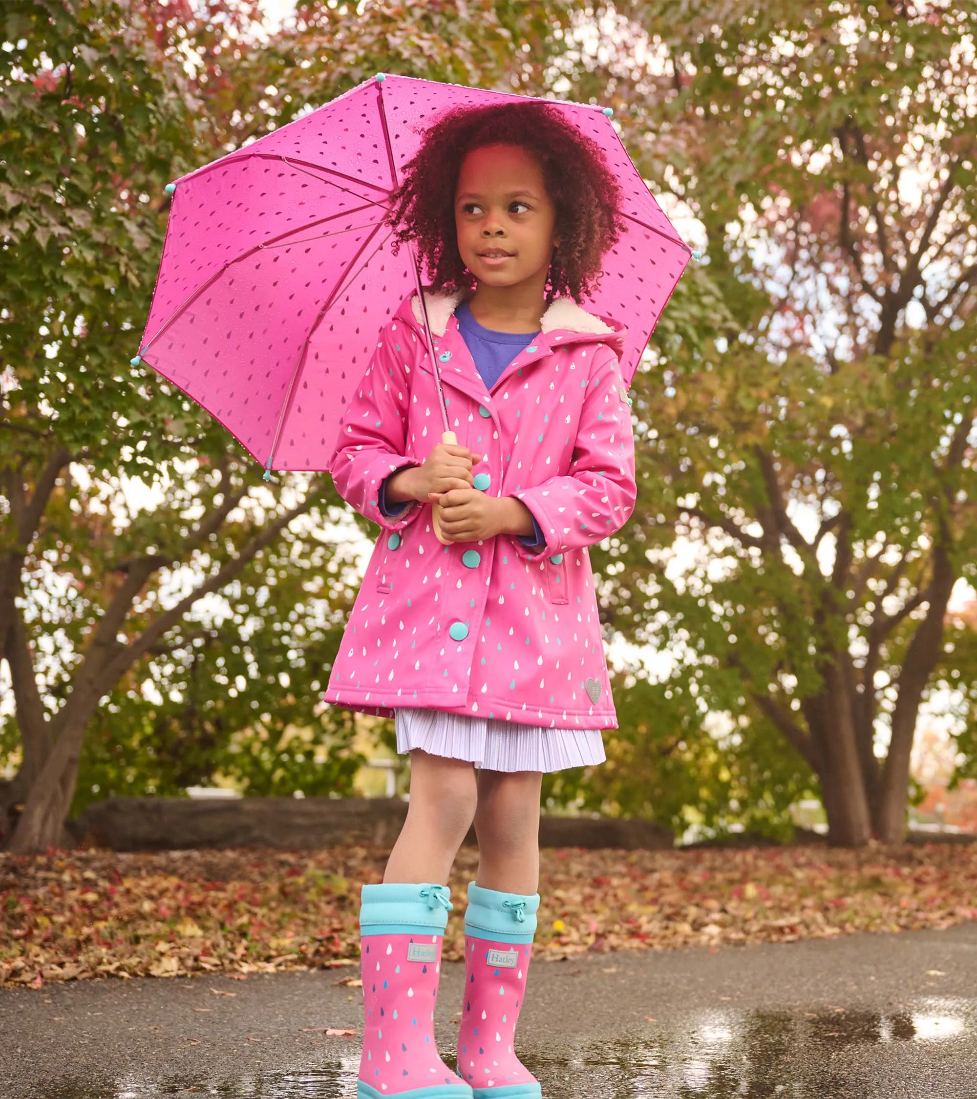 Hatley Tiny Dots Colour Changing Sherpa Lined Raincoat