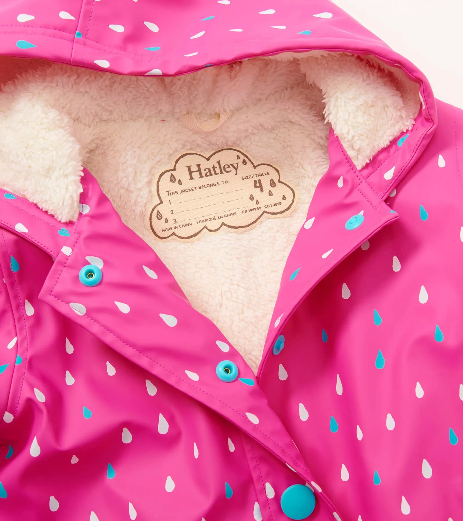 Hatley Tiny Dots Colour Changing Sherpa Lined Raincoat