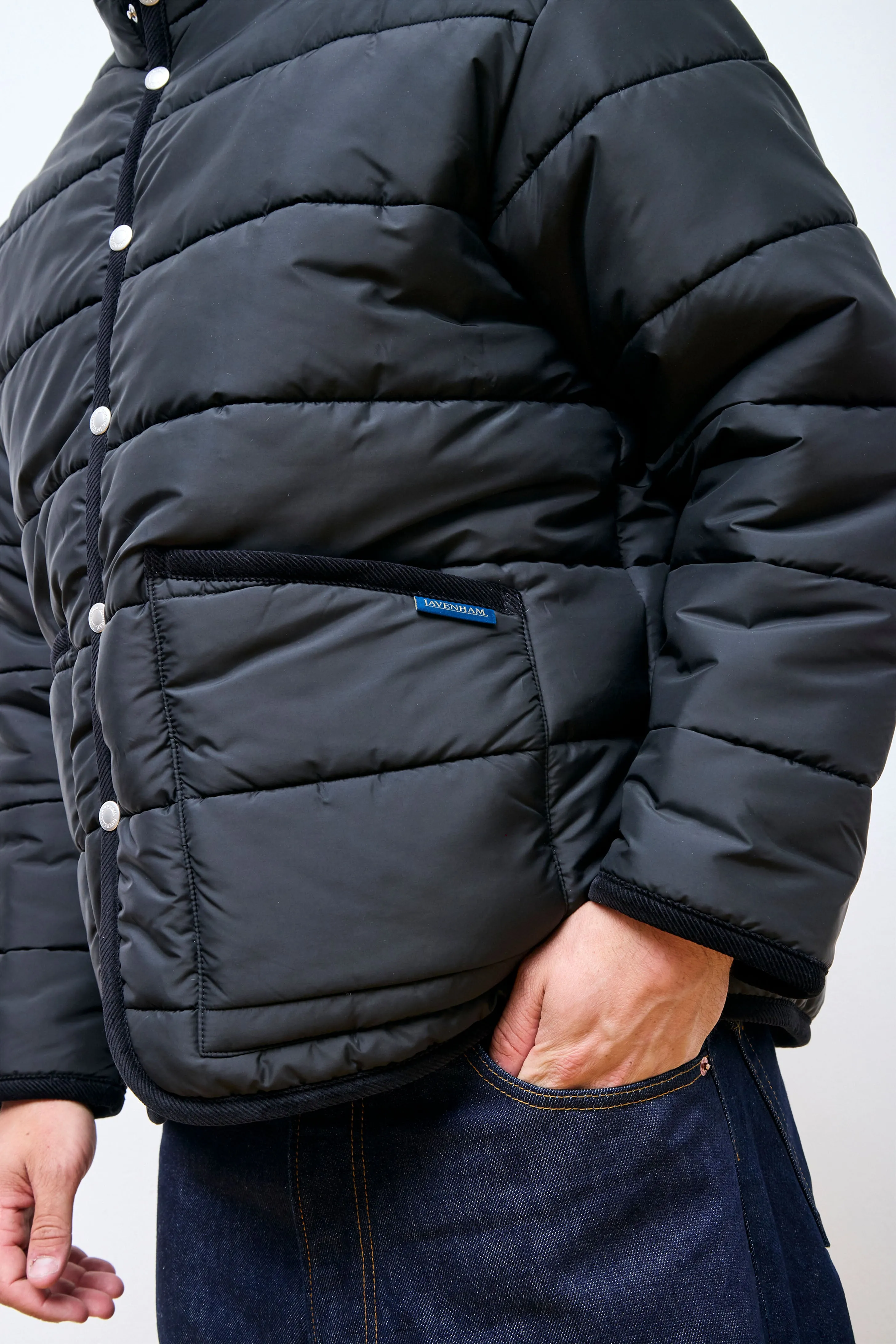 Horizontal Big Quilt Mickfield Jacket Pure Black