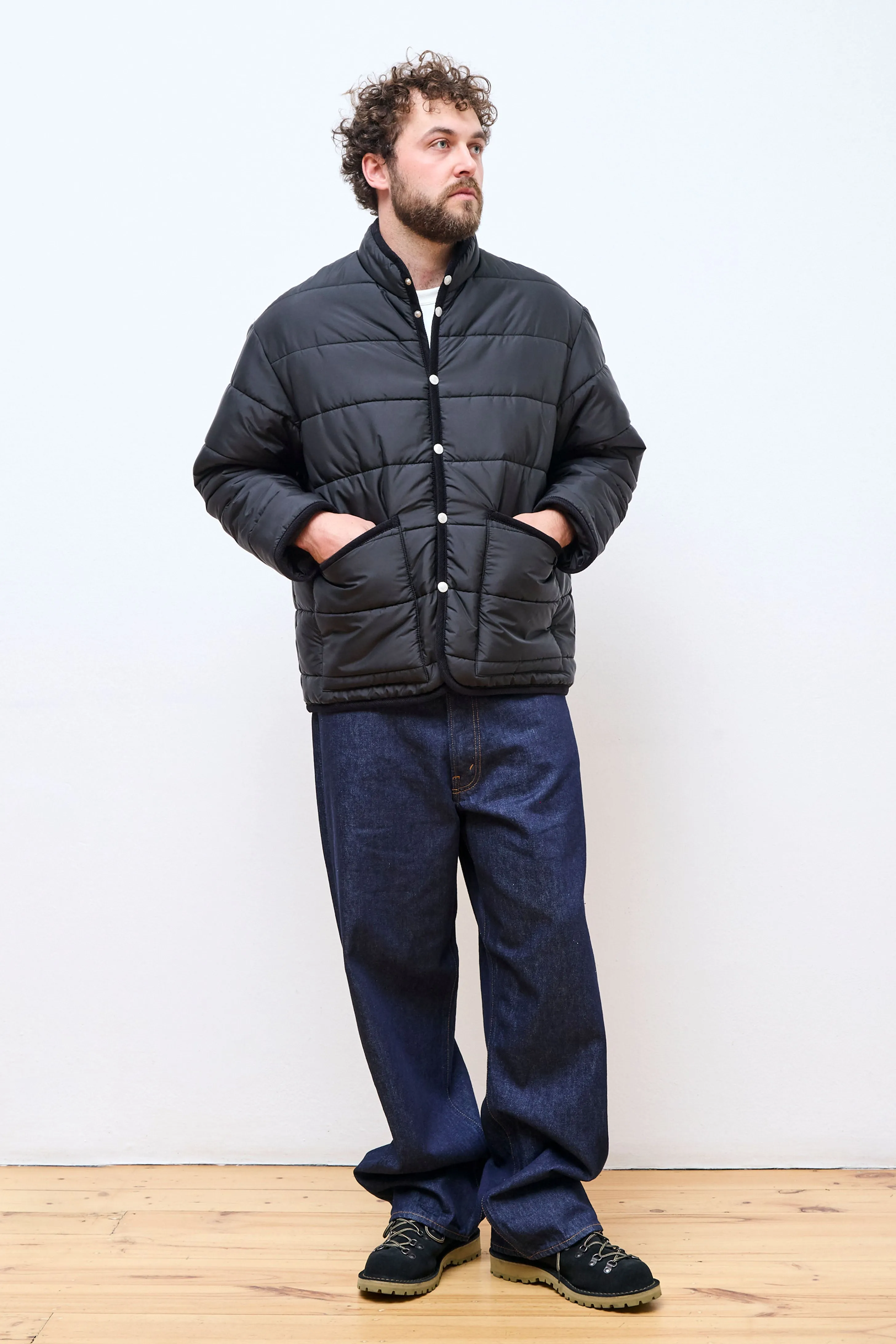 Horizontal Big Quilt Mickfield Jacket Pure Black