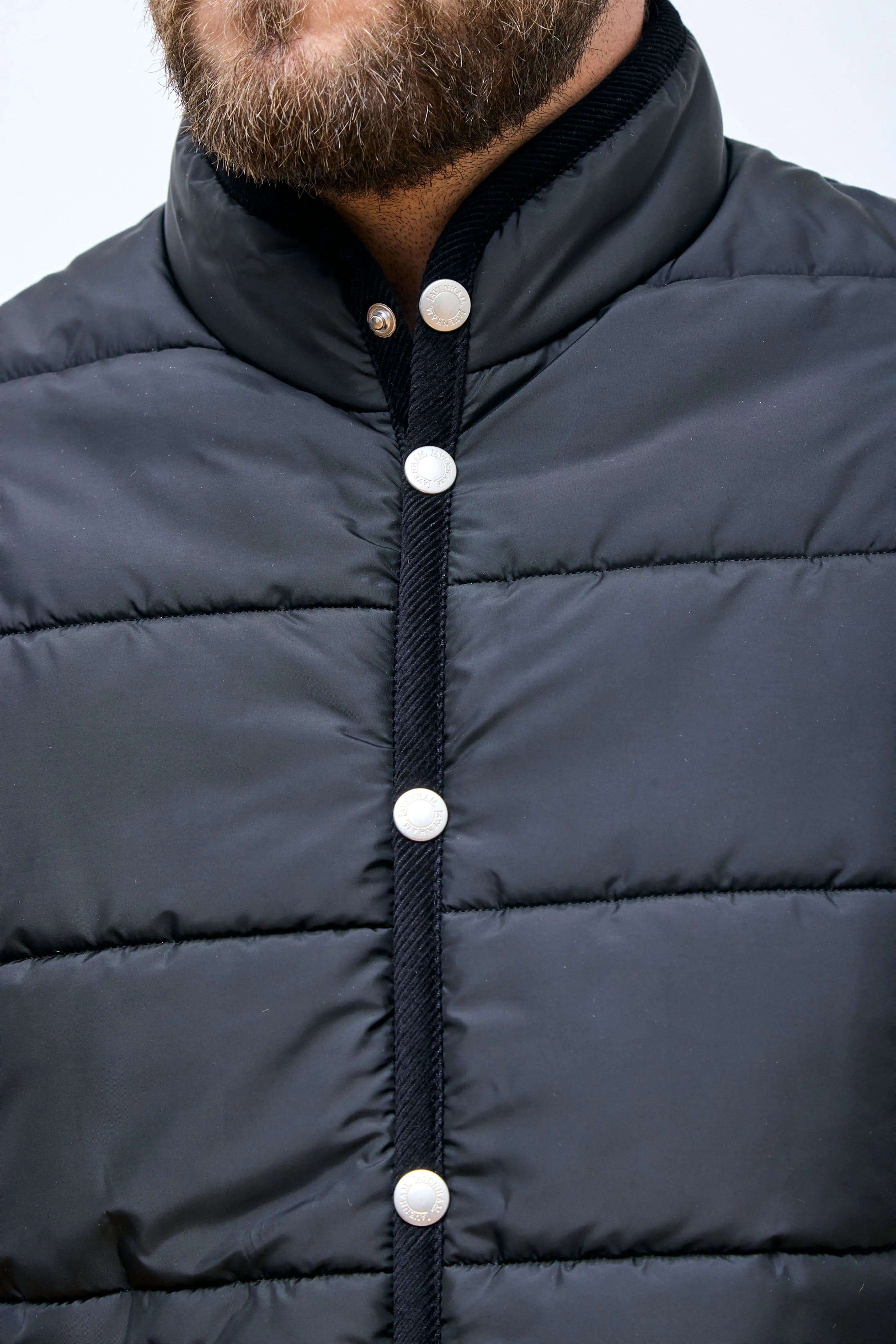 Horizontal Big Quilt Mickfield Jacket Pure Black