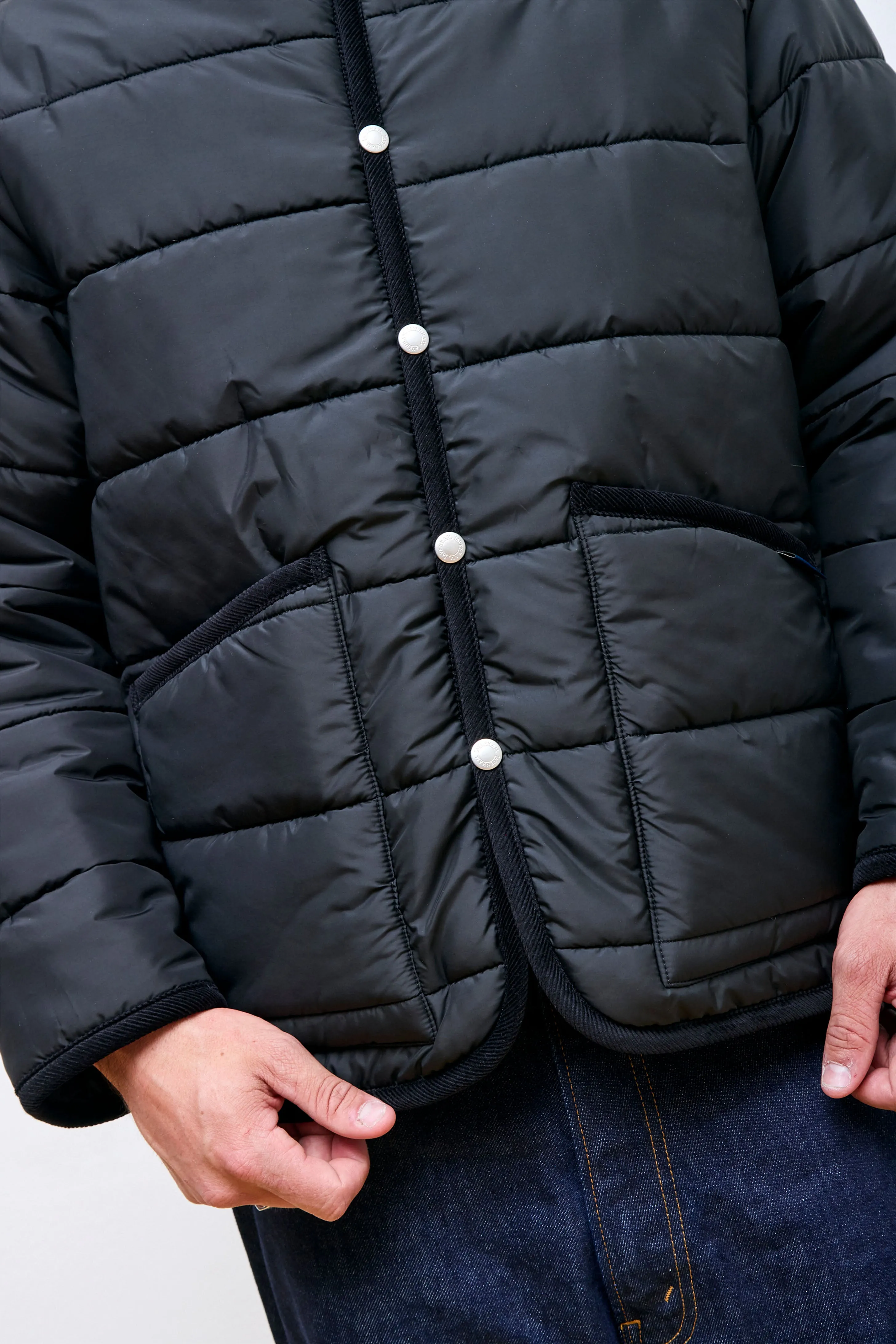 Horizontal Big Quilt Mickfield Jacket Pure Black