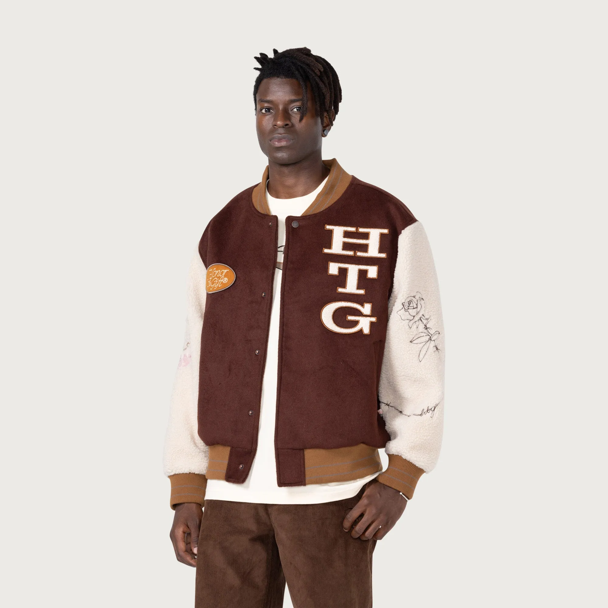 HTG® Letterman Jacket - Brown