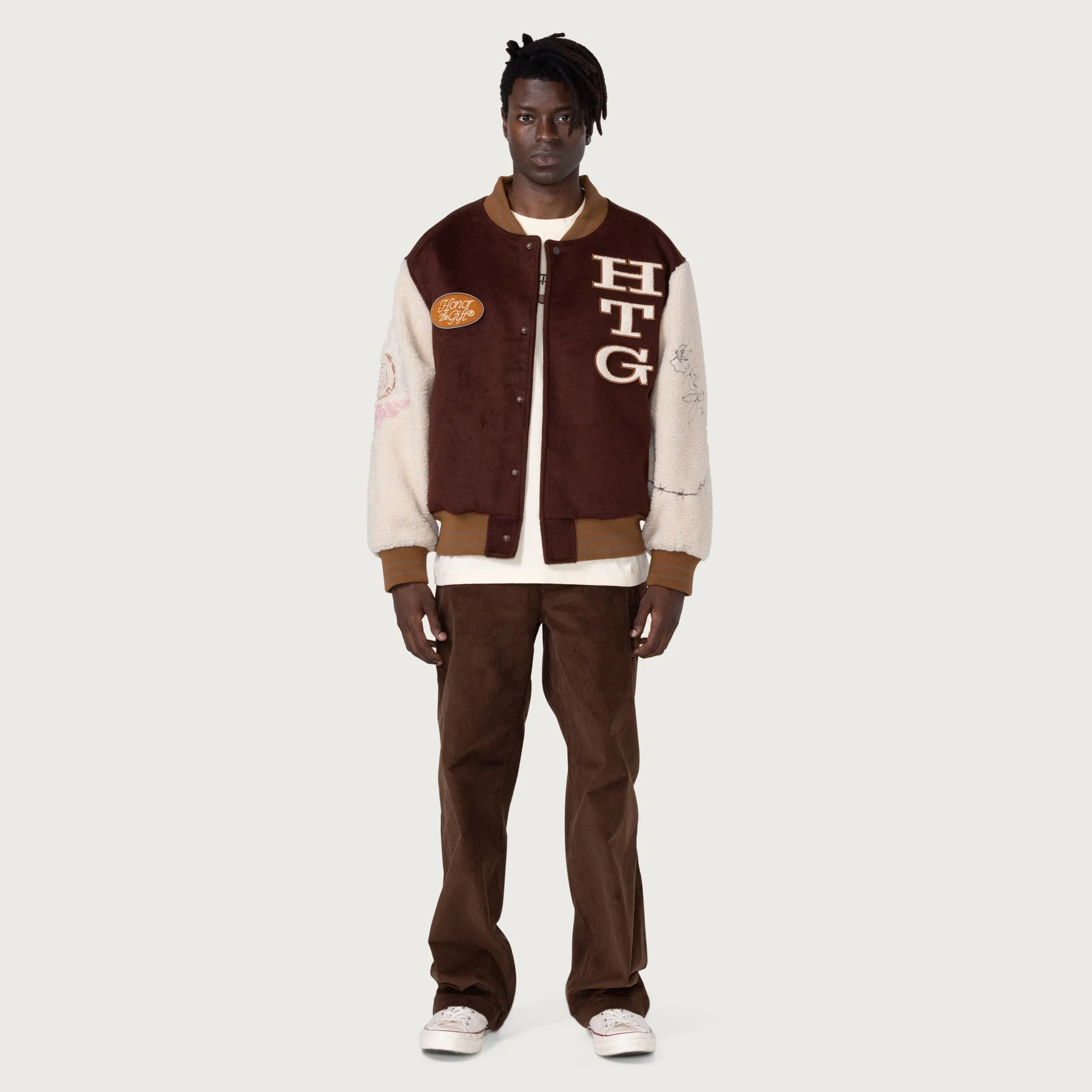 HTG® Letterman Jacket - Brown