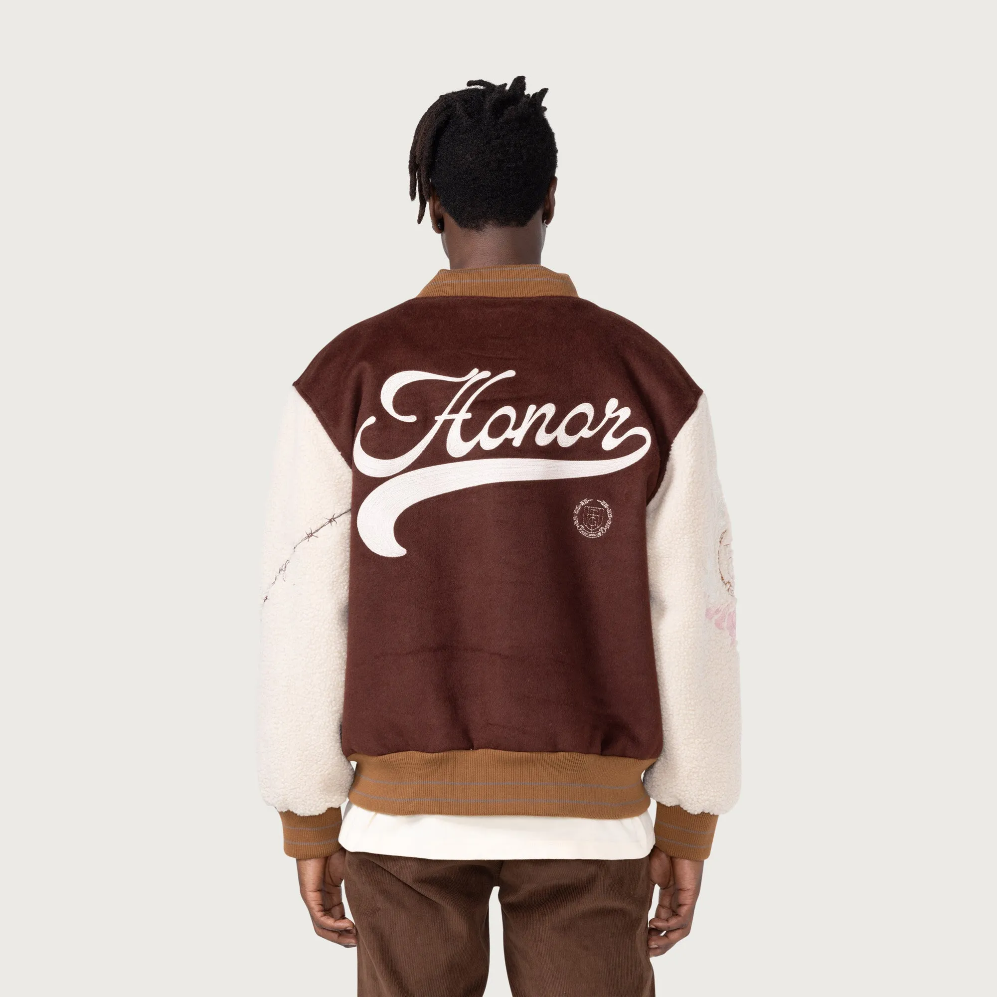 HTG® Letterman Jacket - Brown