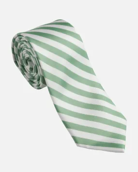 Immortal Green & White Striped Dress Tie