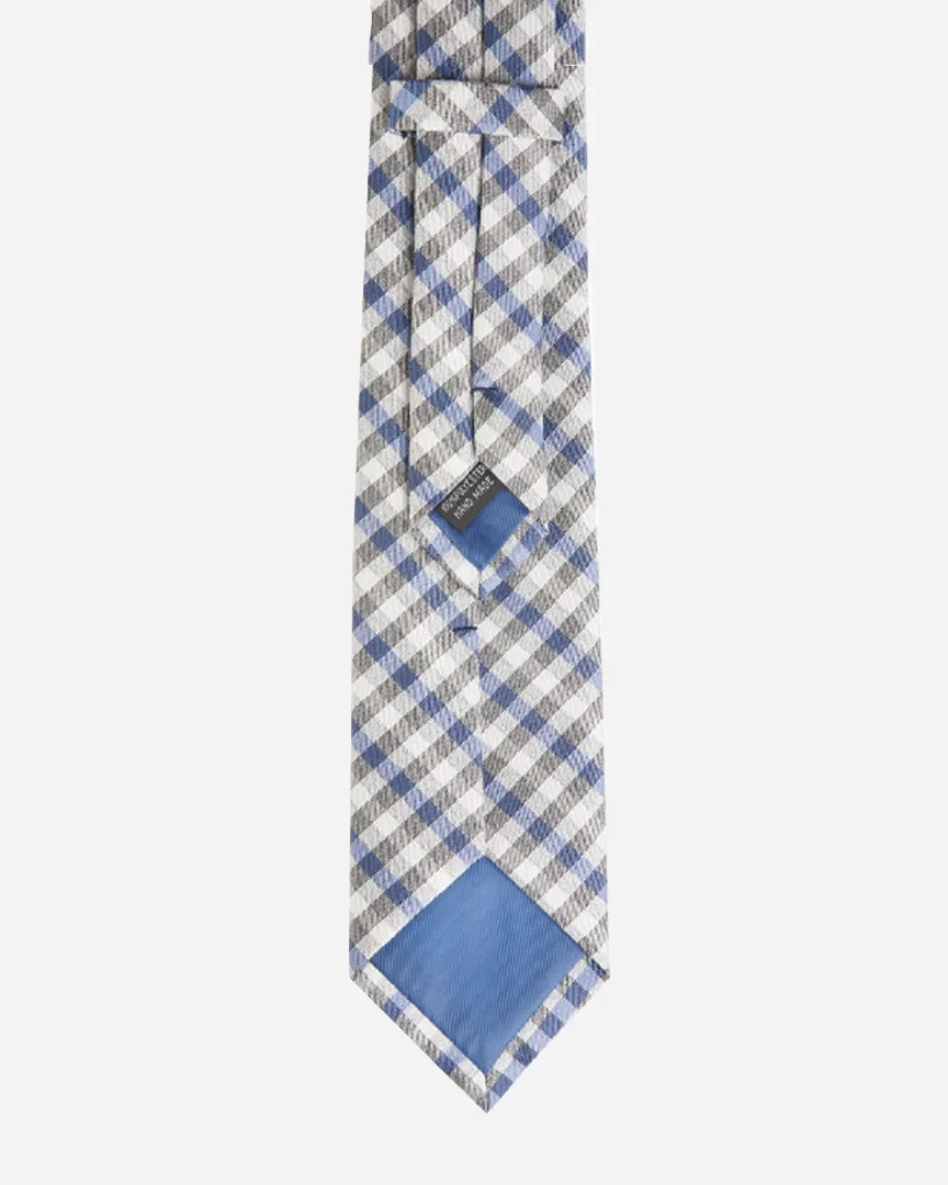 Immortal Royal Blue & Grey Checkered Dress Tie