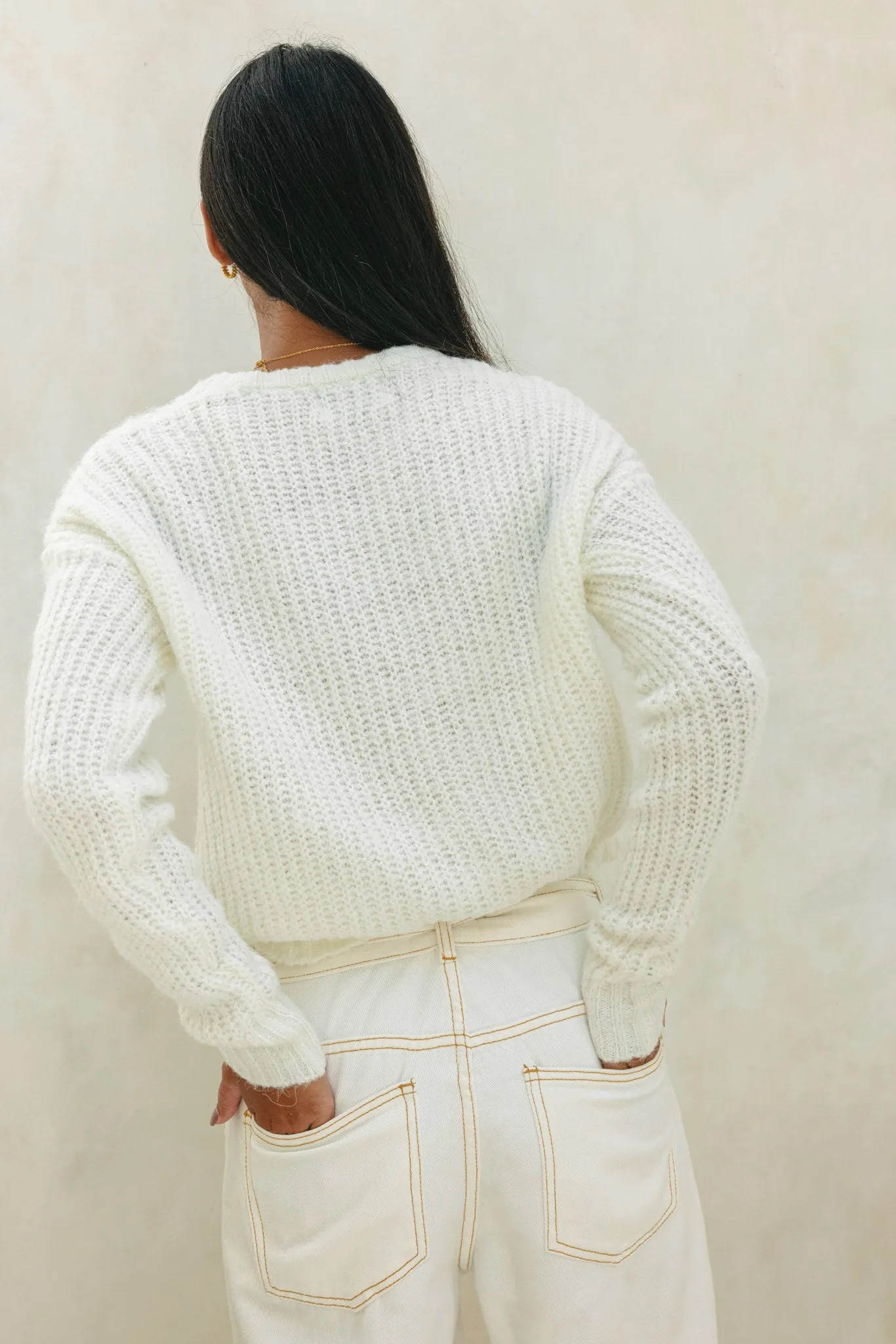 Jenni Off White Knit Sweater