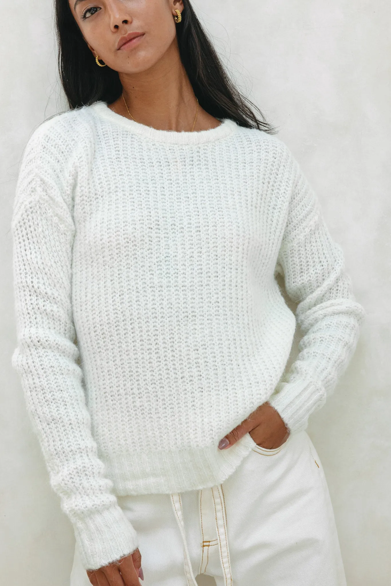 Jenni Off White Knit Sweater