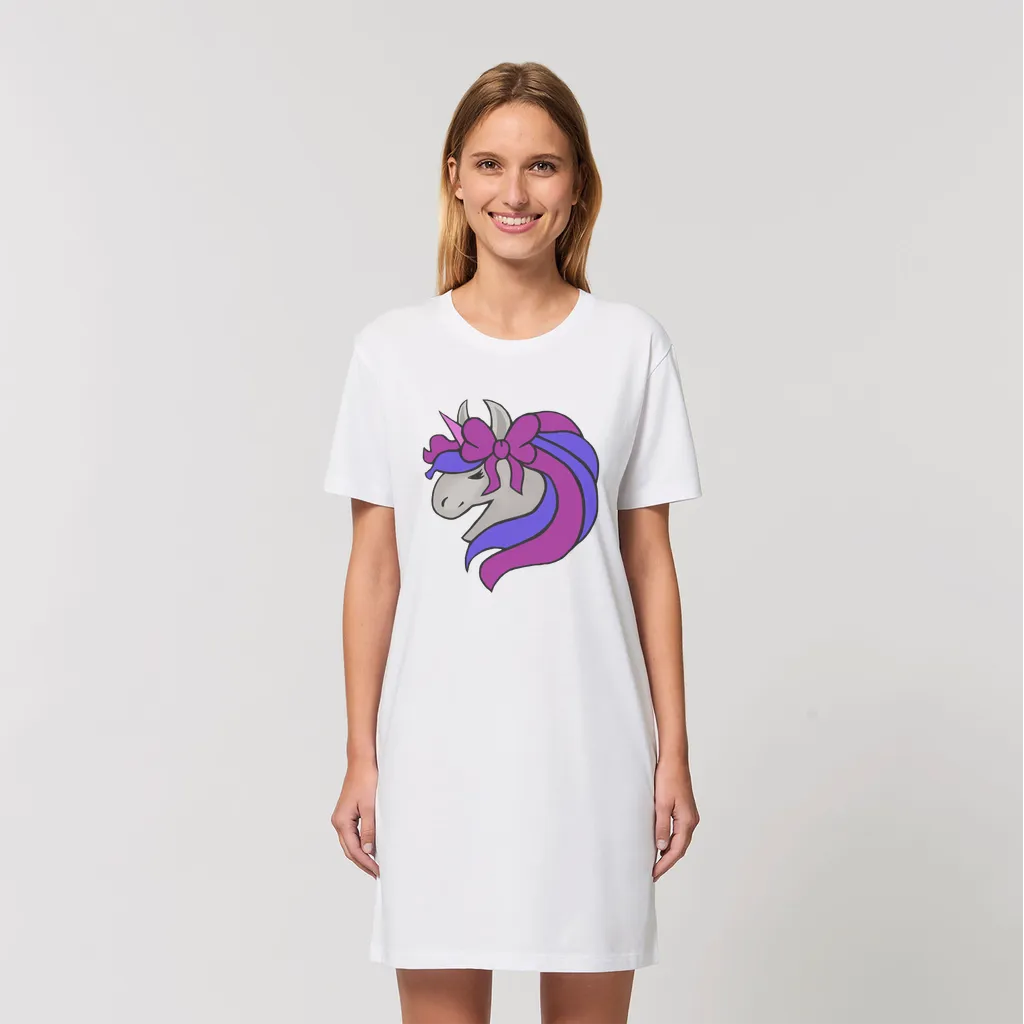 JohnsonKelly_UnicornHead2 Organic T-Shirt Dress