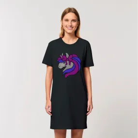 JohnsonKelly_UnicornHead2 Organic T-Shirt Dress