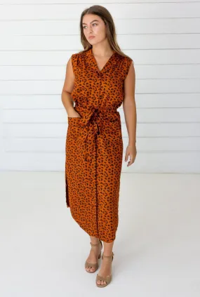 Leopard Shirtdress in Sienna   Black