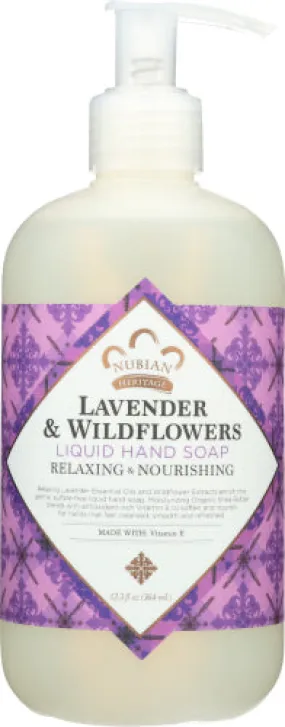 Liquid Hand Soap Lavender & Wildflower 12.3 Oz By Nubian Heritage