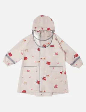 Little Surprise Box Cream Woodland Butterfly Theme Kids Raincoat, Jacket Style