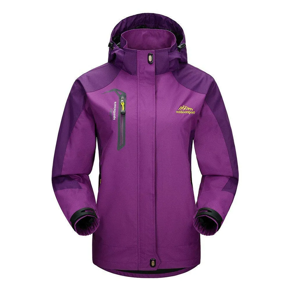 Lixada Waterproof Windproof Detachable Hooded Jacket  for Women