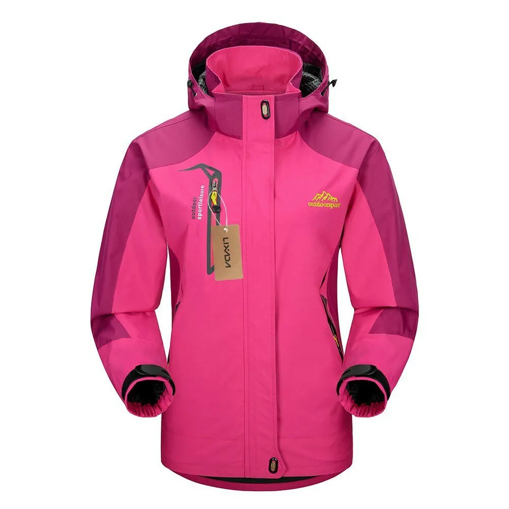 Lixada Waterproof Windproof Detachable Hooded Jacket  for Women