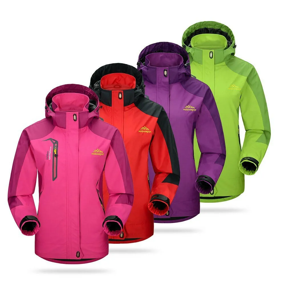 Lixada Waterproof Windproof Detachable Hooded Jacket  for Women