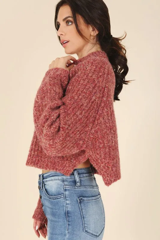 Melange multicolor sweater top - online exclusive