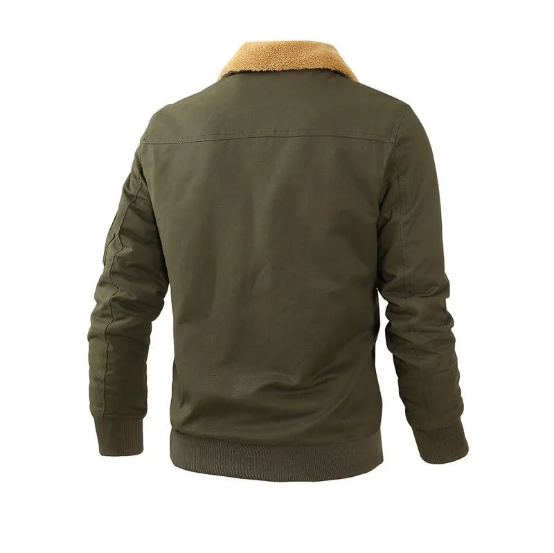 Men's Casual Fleece Cargo Jacket 24386047YM