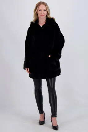 MINK HOODED JACKET