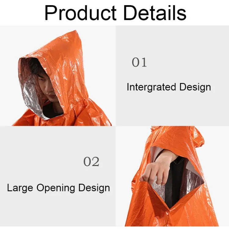 Outdoor Cycling Thickened Reflective Windproof Multifunctional Raincoat(Orange)