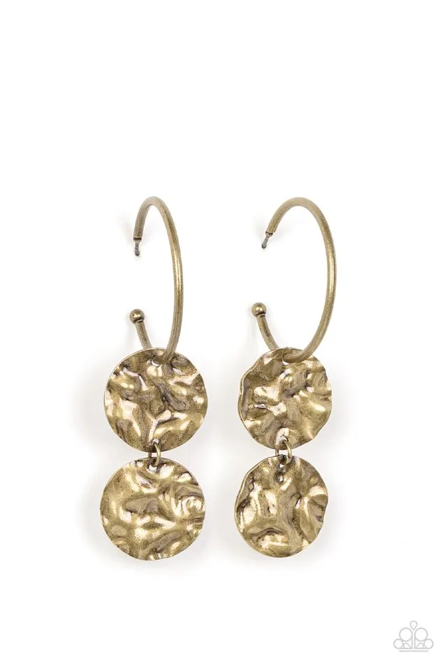 Paparazzi Earring ~ Sending Shock Waves - Brass