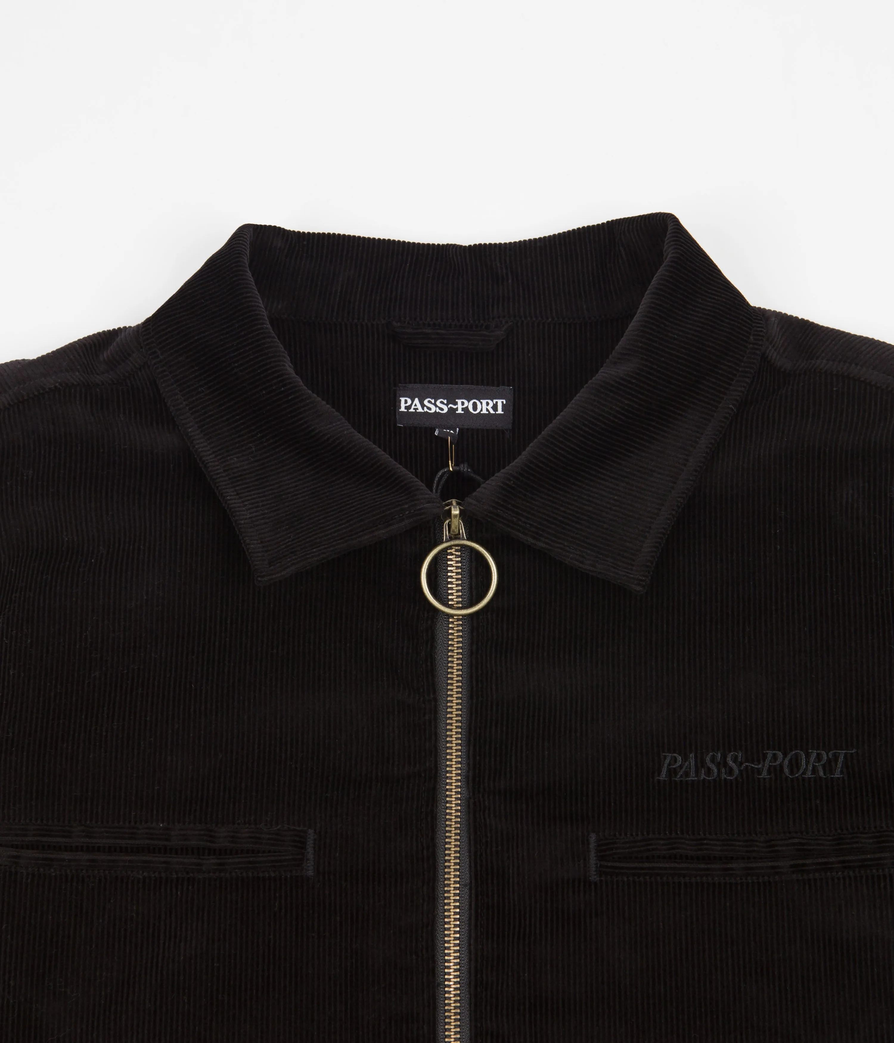 Pass Port Cord Zip Up Jacket - Black