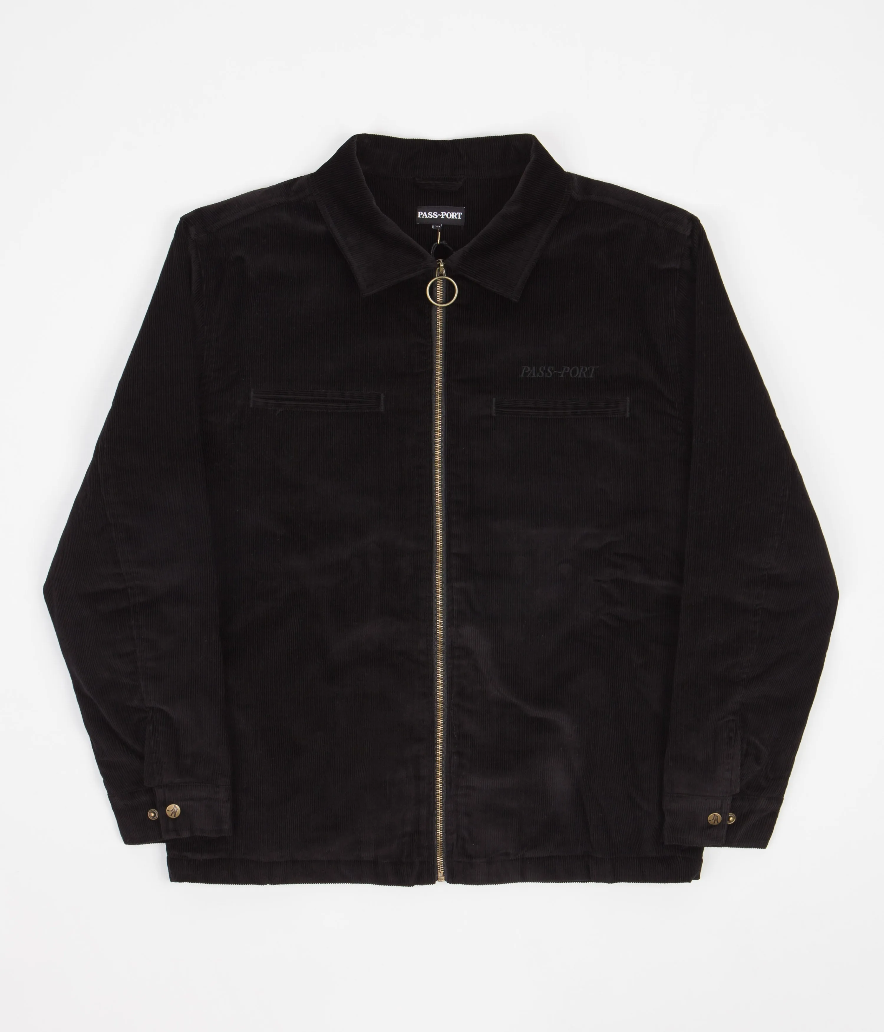 Pass Port Cord Zip Up Jacket - Black