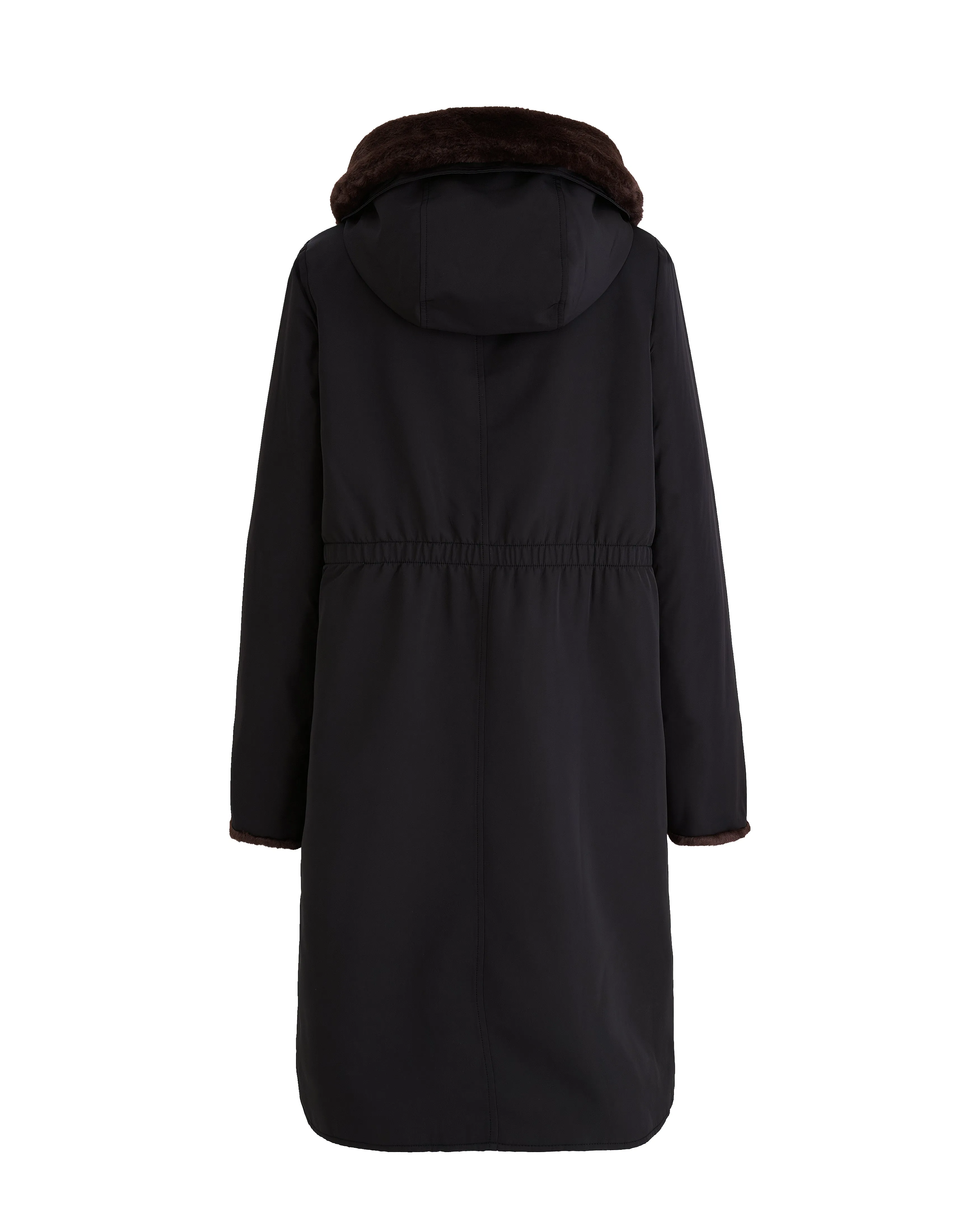 Pile Lined Storm Coat - Black