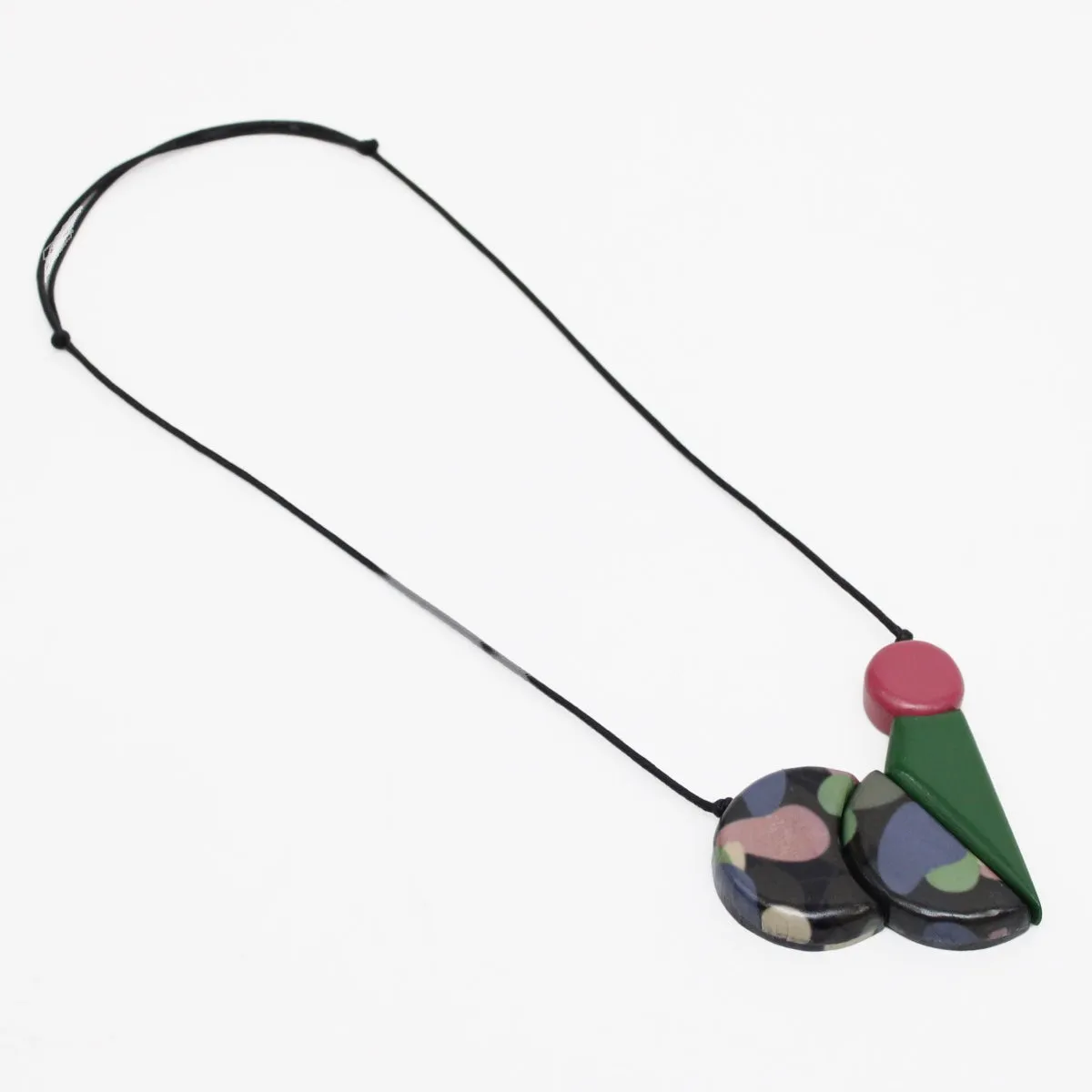 Pink and Green Geometric Adina Pendant Necklace