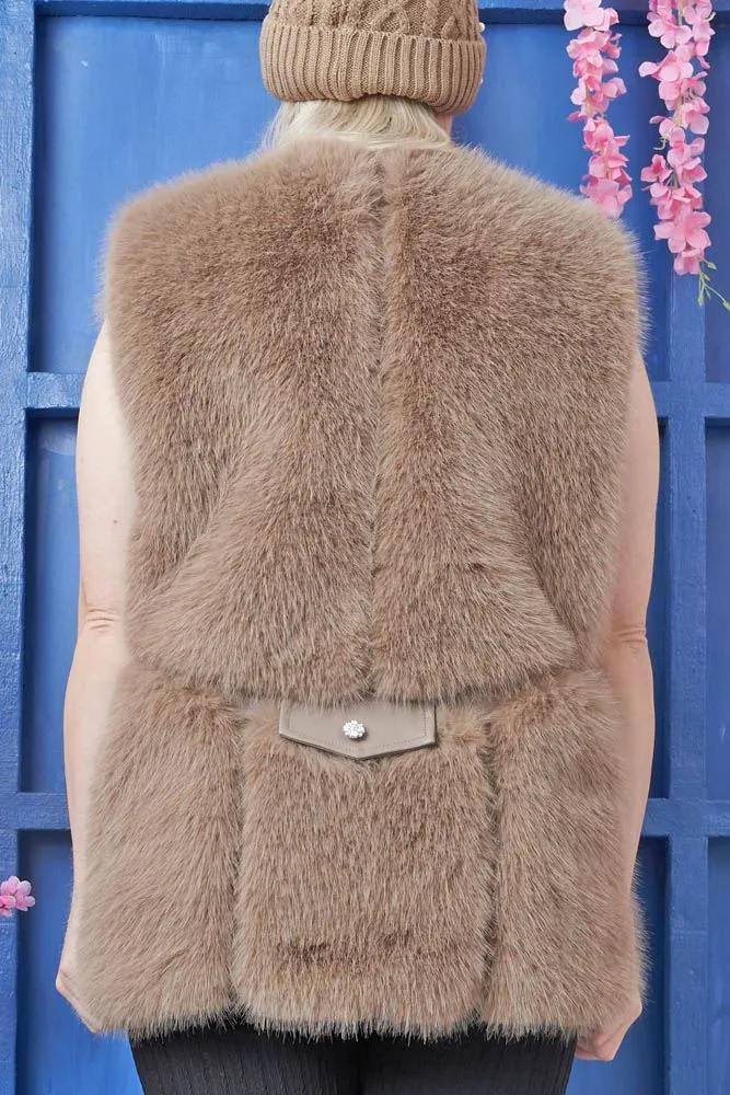 Plain Soft Feel Fux Fur Gilet