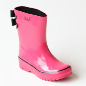 Pluie Pluie Girls Double Bow Fuchsia Rain Boots