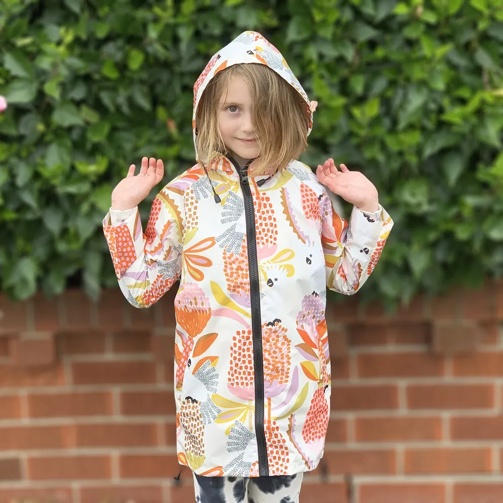 Raincoat: Cockatoos and Banksia Kids