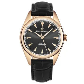 Revue Thommen Men's 'Heritage' Grey Dial Black Leather Strap Automatic Watch 21010.2561