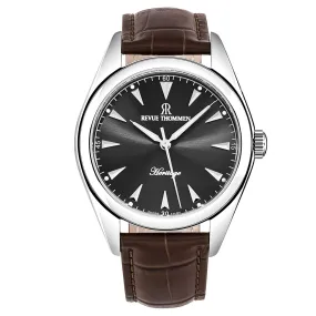 Revue Thommen Men's 'Heritage' Grey Dial Brown Leather Strap Automatic Watch 21010.2521