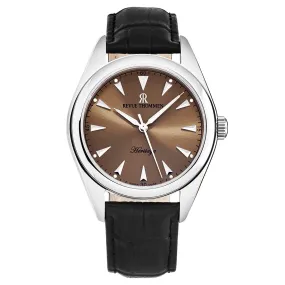 Revue Thommen Men's 'Heritage' Salmon Dial Black Leather Strap Automatic Watch 21010.2539