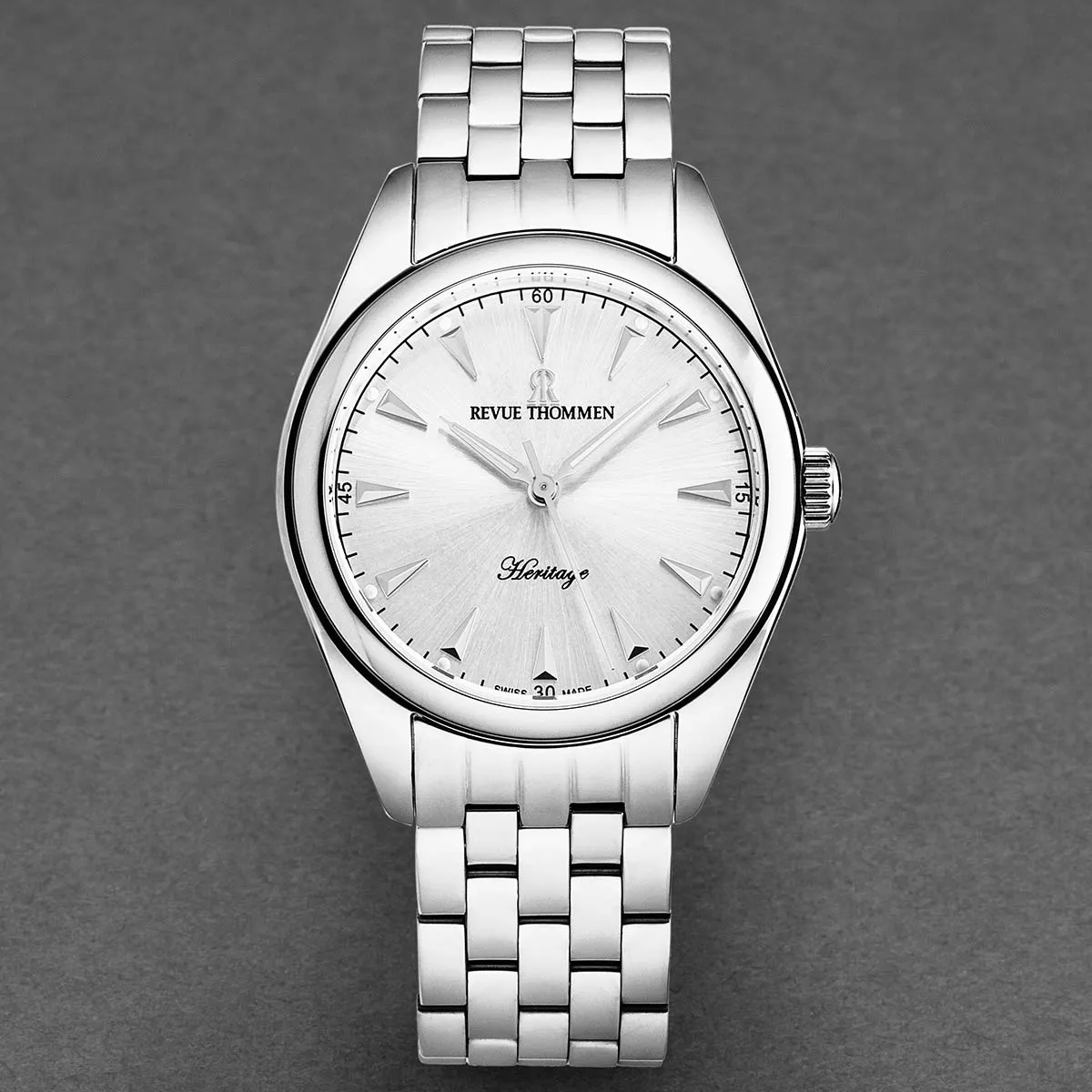 Revue Thommen Men's 'Heritage' Silver Dial Stainless Steel Bracelet Automatic Watch 21010.2133